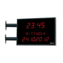 Elektrische, digitale, radio gestuurde dubbelzijdige LED-Kalenderwandklok